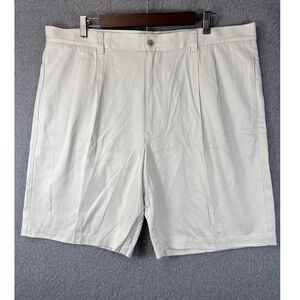 Tommy Bahama Relax Silk Rayon Bamboo Pleated Bermuda Shorts Mens Size 38 Beige‎